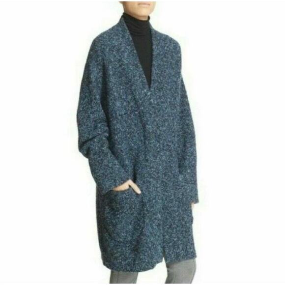 Rag & Bone Women's Blue Merino Wool Diana Cardigan Coat Size‎ Medium - Picture 1 of 12